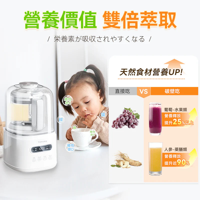 Yohome - 家の逸 YH-009 7重降噪免濾萬用全家健康營養料理破壁機【香港行貨|1年保養】