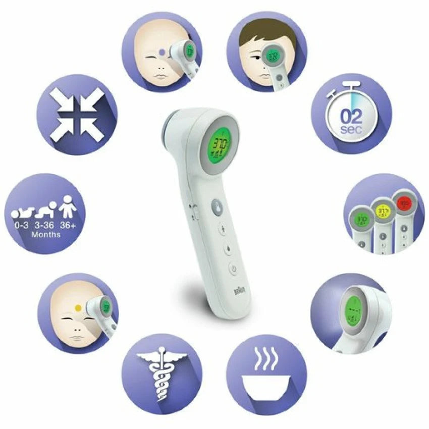 Braun - 百靈 BNT400 免接觸及接觸式額溫槍 紅外線嬰幼兒額探槍 眉心探熱槍 Thermometer【平行進口】