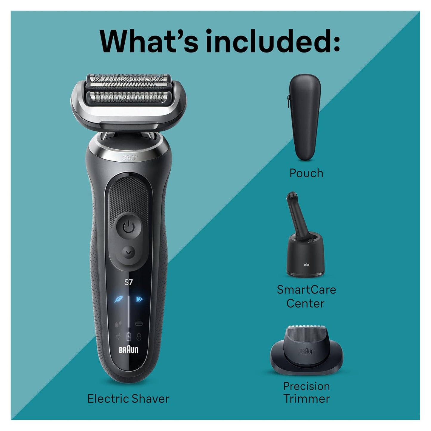 Braun - 百靈 7171cc Series 7 乾濕兩用男士電動鬚刨 連清洗座 360° Flex Electric Shaver【平行進口】