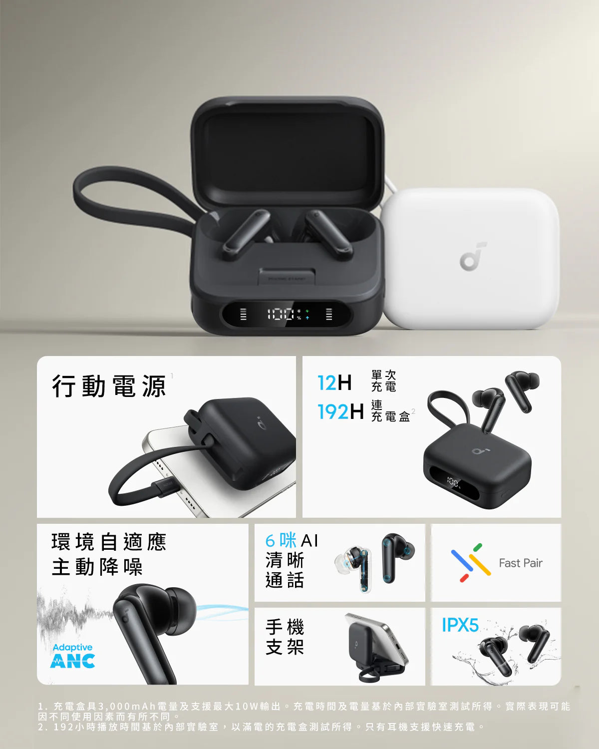 Anker - soundcore P41i ANC真無線藍牙耳機 二合一行動電源降噪真無線藍牙耳機【香港行貨|1年保養】