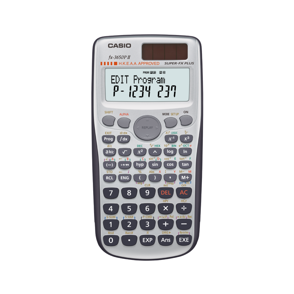 Casio - FX-3650PII 可編程計算器 考試用考數機 (HKEAA 香港考試及評核局認可)【香港行貨】