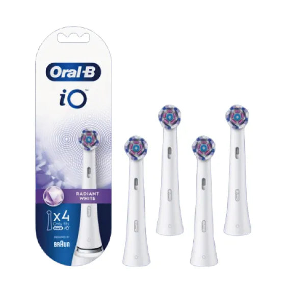 Oral-B - iO Radiant White 美白至臻 牙刷替換刷頭 (原裝刷頭, 4支裝) Electric Toothbrush Replacement Brush Heads