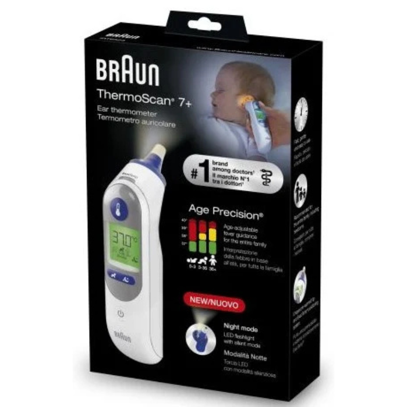 Braun - IRT6525 (IRT6520升級版) 百靈 ThermoScan 7+ 紅外線耳溫槍 IRT6525【平行進口】