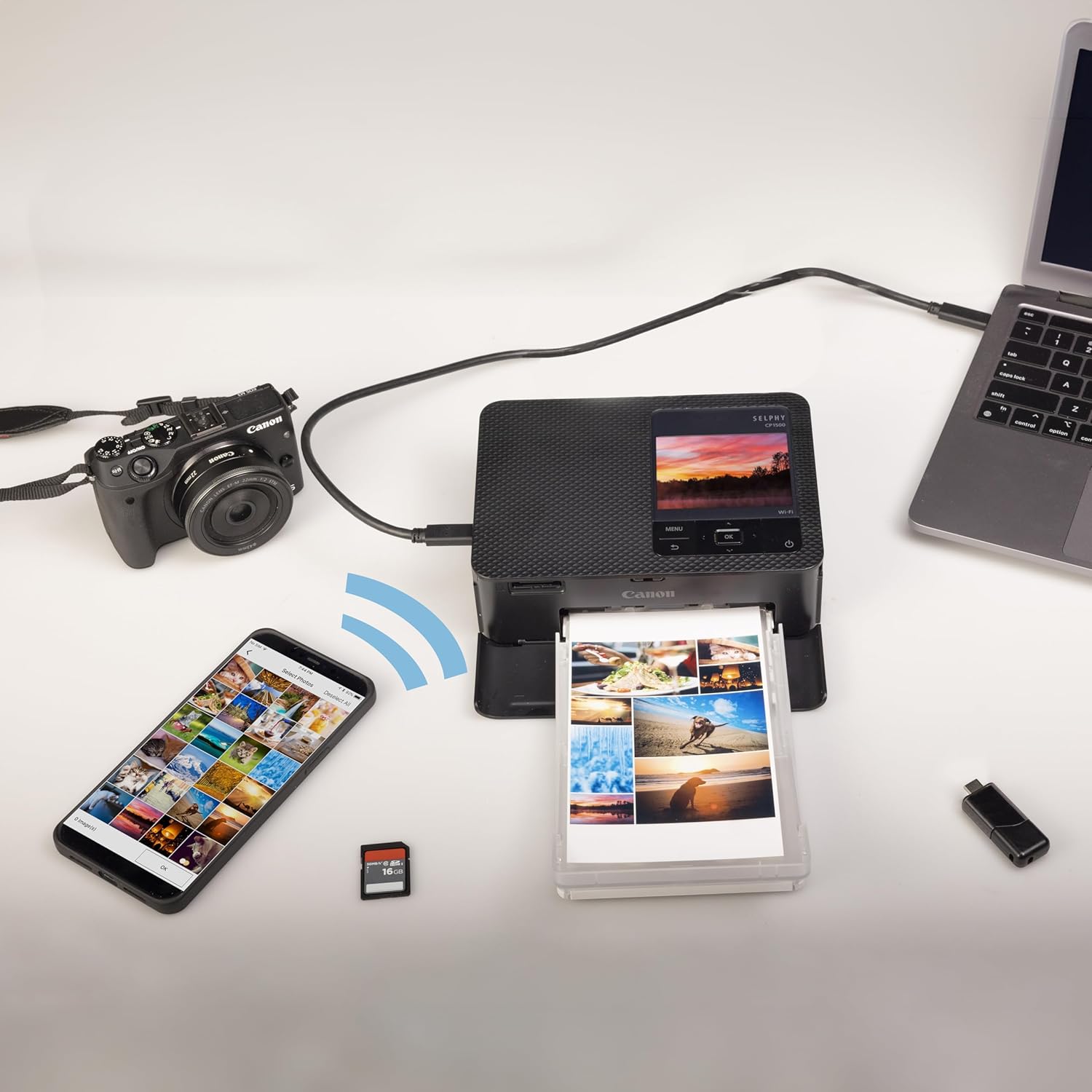 Canon - SELPHY CP1500 相片打印機 (黑色) Wireless Photo Printer【平行進口】