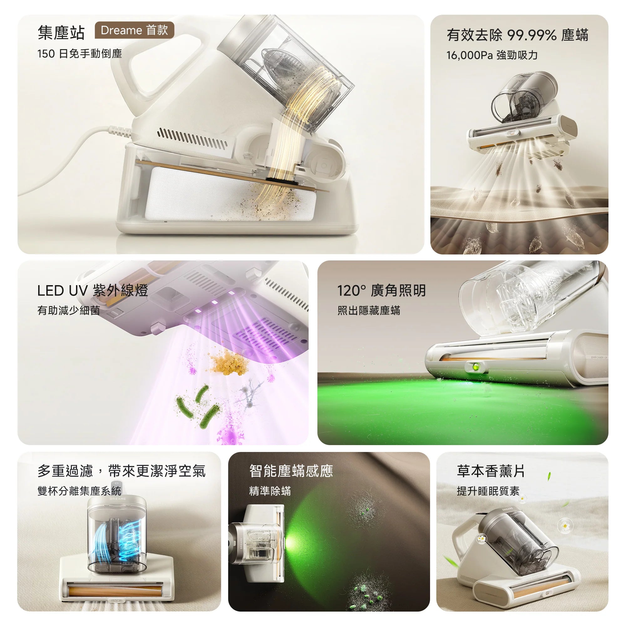 DREAME - 追覓 D20 Aura 自動集塵除蟎器 16000Pa吸力 Mite Remover【香港行貨|1年保養】
