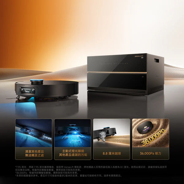 DREAME - 追覓 X60 Master AI藍光7.95cm掃地機 (自動上下水) Robot Vacuum【香港行貨|1年保養】