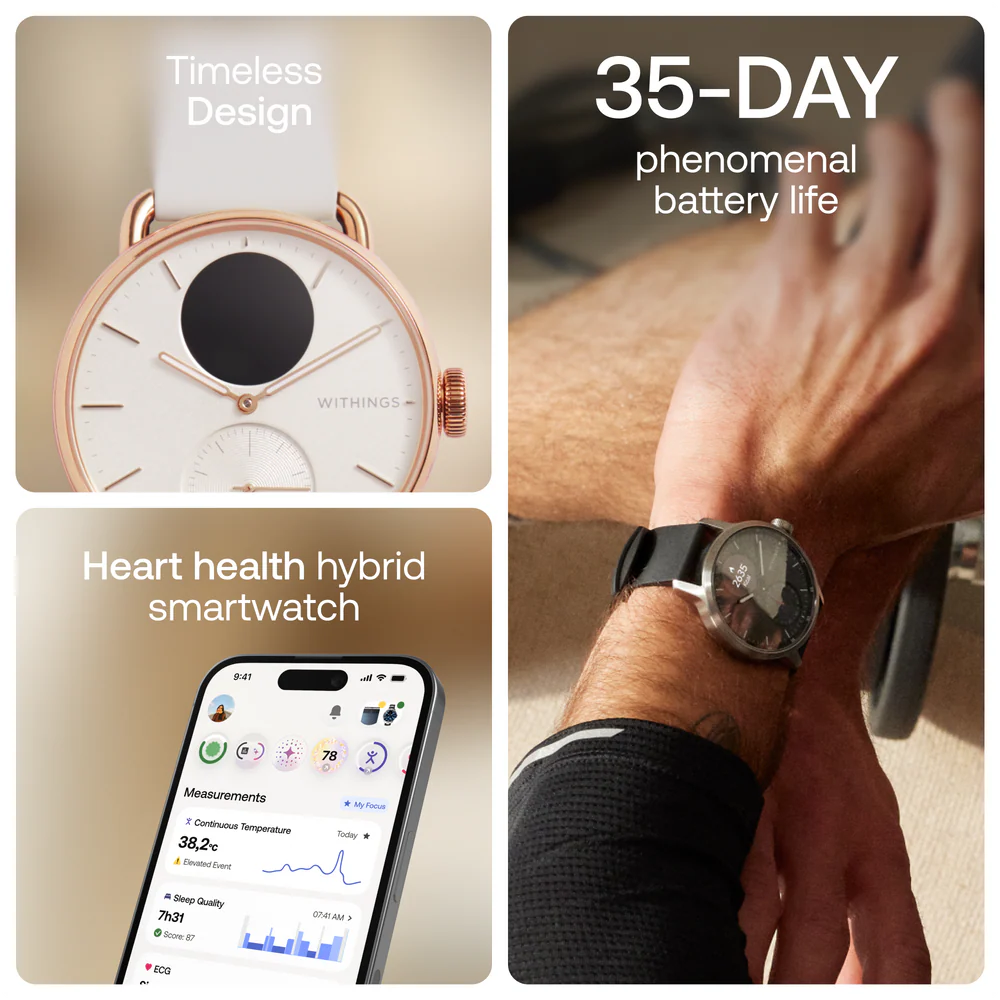 Withings - ScanWatch 2 38mm 指針式智能手錶【香港行貨｜1年保養】