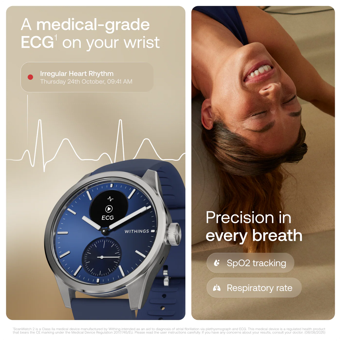 Withings - ScanWatch 2 42mm 指針式智能手錶【香港行貨｜1年保養】