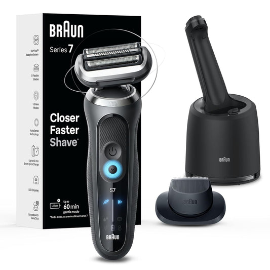 Braun - 百靈 7171cc Series 7 乾濕兩用男士電動鬚刨 連清洗座 360° Flex Electric Shaver【平行進口】