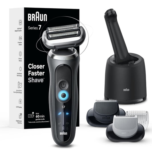 Braun - 百靈 7177cc Series 7 乾濕兩用男士電動鬚刨 連清洗座 360° Flex Electric Shaver【平行進口】