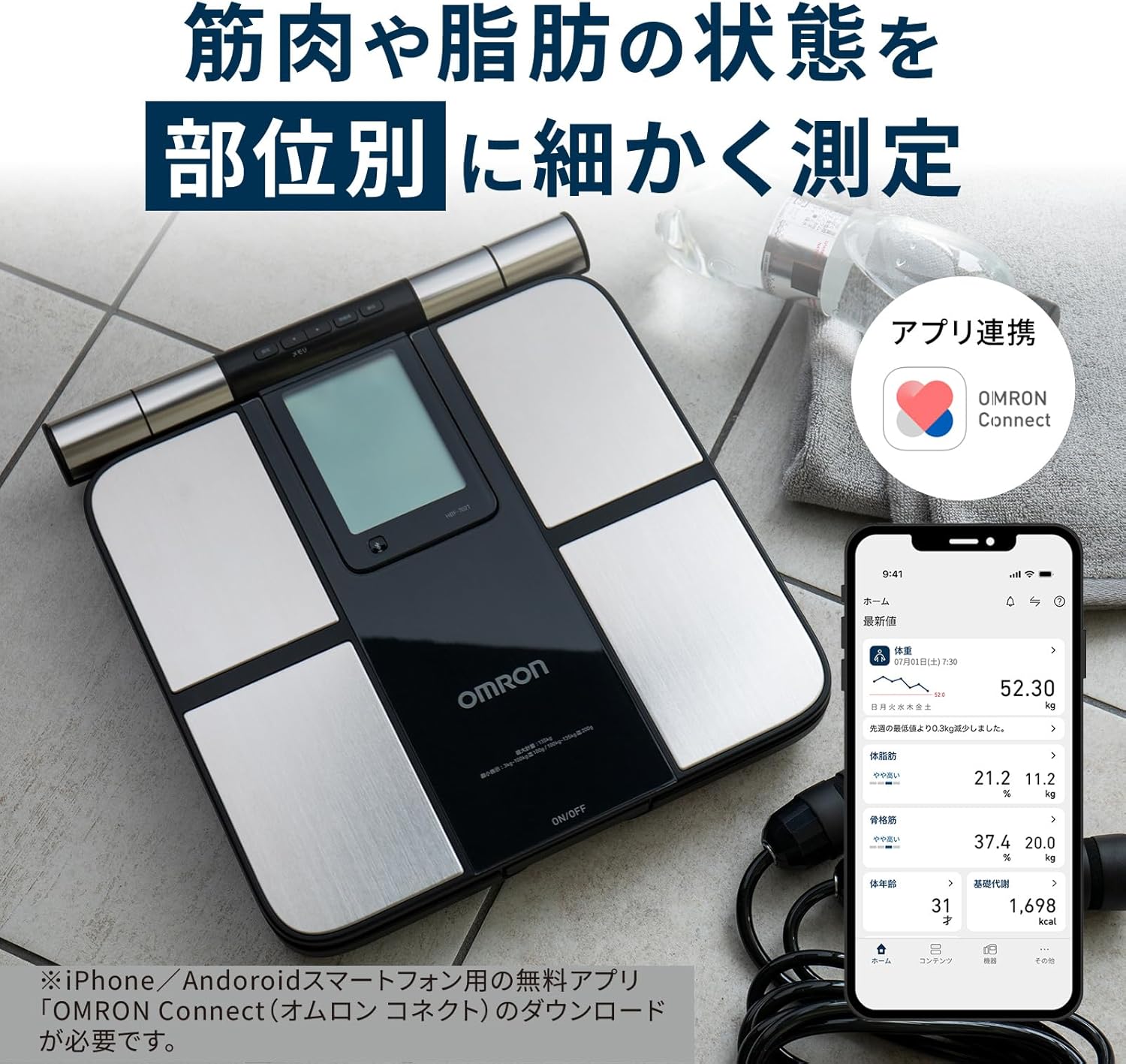 Omron - 歐姆龍 KRD-703T 藍芽體重體脂磅 日本版 Body Composition Meter【平行進口】