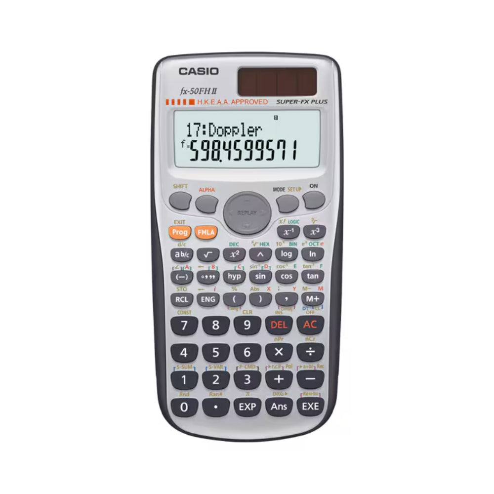 Casio - fx-50FH II 多功能科學函數計數機 可編程計算器 (HKEAA 香港考試及評核局認可)【香港行貨】