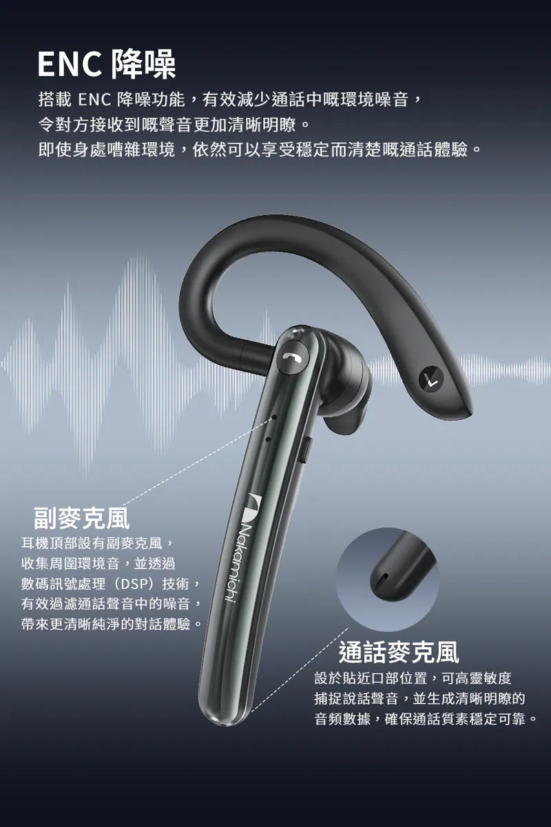 Nakamichi - N2 單耳式掛耳藍牙耳機 Wireless Mobile Earphone【香港行貨】