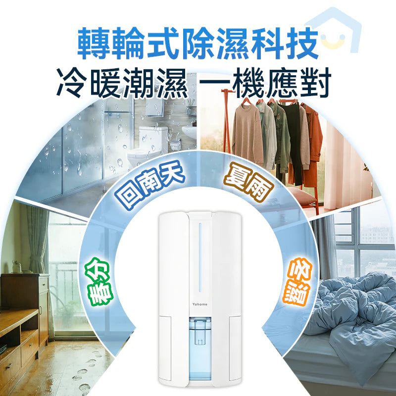 Yohome - 家の逸 HL200 轉輪式 Dual-Dry專利 四季控濕暖風乾衣抽濕機 抽濕機 Dehumidifier (4L大空間)【香港行貨｜1年保養】
